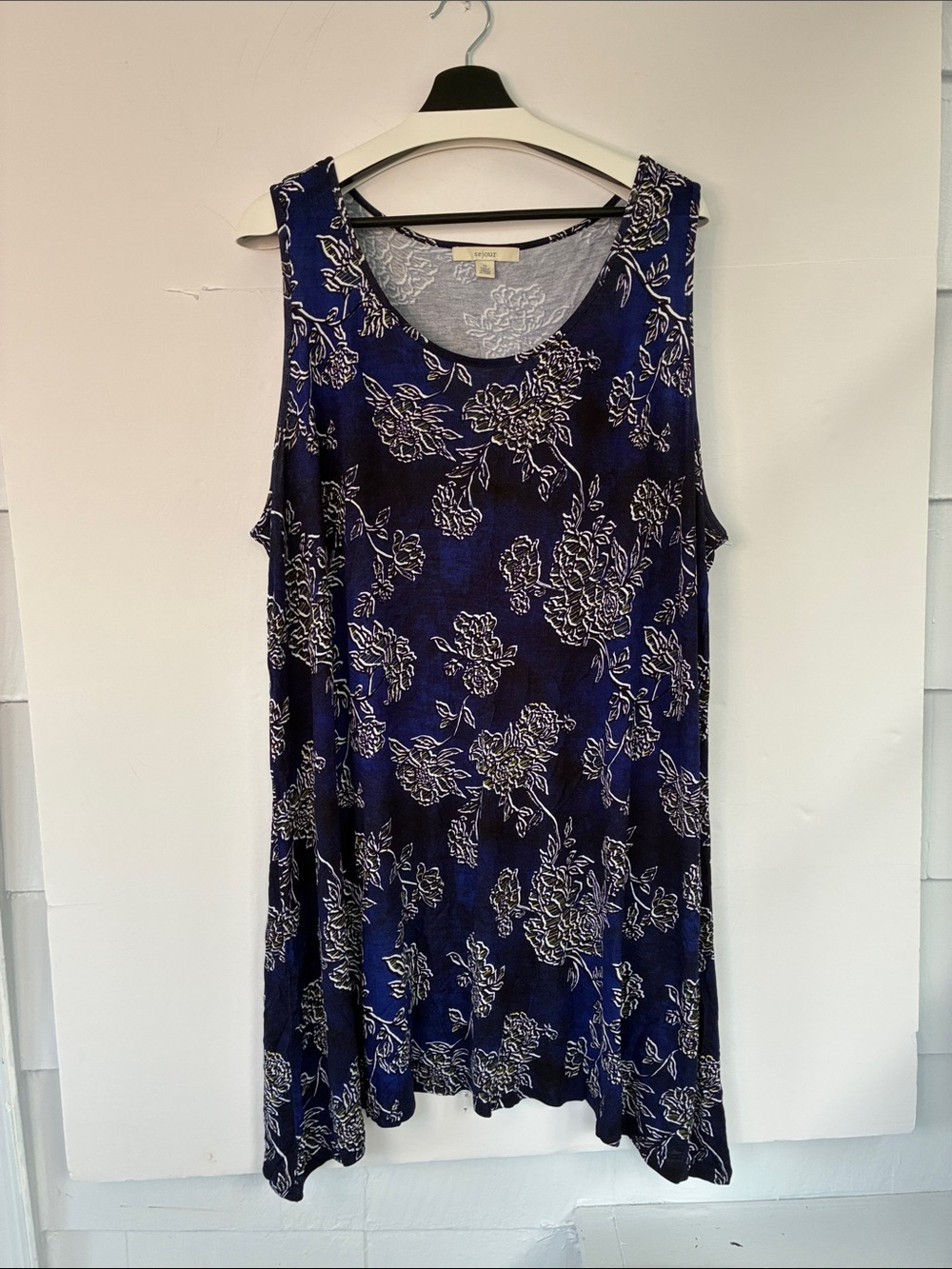Sejour Blue Floral Tank Dress 3X